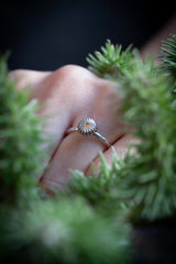Silver Clementine Orange Garnet Stacking Ring - Current Design - Size J