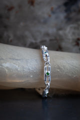 Coastal Green and Blue Tourmaline Double Link Bracelet - one of a kind
