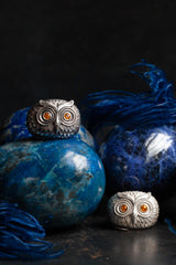 Owl Ring with Yellow Sapphires
