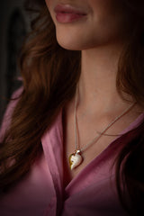 Large Two Part Heart Pendant Necklace