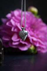 Large Two Part Heart Pendant Necklace