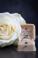 Grey Green Sapphire and Diamond Couplet Ring - 9ct white Gold - One of a Kind