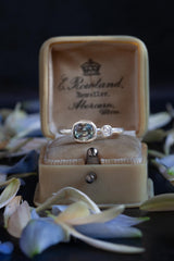 Grey Green Sapphire and Diamond Couplet Ring - 9ct white Gold - One of a Kind