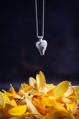 Tiny Two Part Heart Pendant Necklace