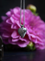Large Two Part Heart Pendant Necklace