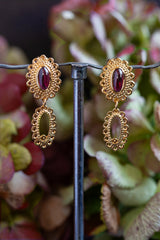 Garnet Baroque Drop Earrings