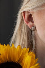 Sunflower Studs with Detachable Chains