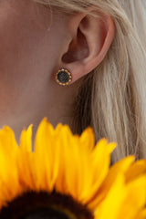 Sunflower stud earring Sunflower jewellery Sunflower inspired earrings Silver sunflower earrings