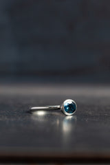 London Blue Topaz and Diamond Couplet Ring - 9ct White Gold