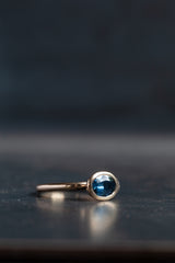 London Blue Topaz and Diamond Couplet Ring - 9ct White Gold