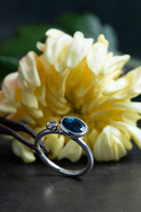 London Blue Topaz and Diamond Couplet - Silver