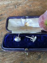 Gold Plated Silver Large Egg Cuff with Silver detachable Large Oval Studs - Past Design