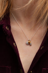 Three Pollen Charm Cluster Pendant Necklace