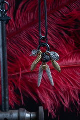Dream Catcher Feather and Pod Cluster Pendant Necklace