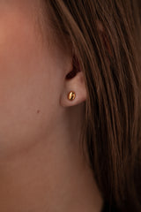 Small Oxidised Silver Oval Egg Cuff with detachable matte Gold Plated Silver Small Oval Studs