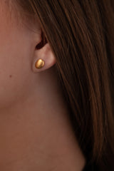 Oxidised Silver Large Oval Egg Cuff with Matte Yellow Gold Plated Silver detachable Oval Studs