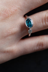 London Blue Topaz and Diamond Couplet - Silver