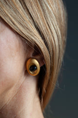 Gold Plated Silver Large Oval Egg Cuff with Oxidised Silver detachable Large Oval Studs - Past Design