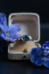 London Blue Topaz and Diamond Couplet - Silver