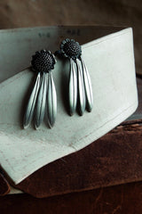 My Aster Daisy Drop Earrings feature a domed beaded flower head with three petals dropping down
