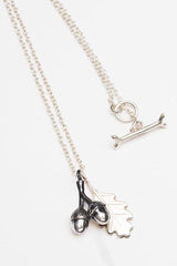 Twin Acorn and Oak Leaf Pendant Necklace