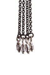 Four Chain Rice Pearl Drop Necklace