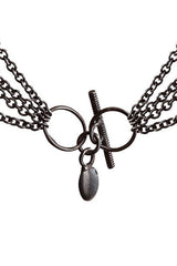 Four Chain Rice Pearl Drop Necklace