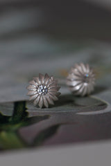 My April Cubic Zirconia Birthstone Satsuma Studs are subtly striped and set with gemstones