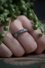 My quirky Diamond Octopus Ring worn in oxidised silver is decorated with my bobble texture and 3 diamonds