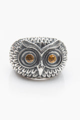 Owl Ring with Yellow Sapphires