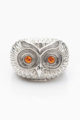 Owl Ring with Yellow Sapphires