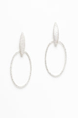 My Petal Oval Hoop Earrings in silver