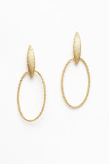 My Petal Oval Hoop Earrings in yellow gold plated silver