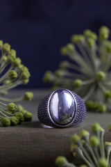 Oversized Spotted Oval Signet Ring