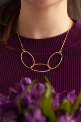 Triple Oval Bobbled Hoop Necklace