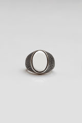 Oversized Spotted Oval Signet Ring