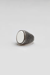 Oversized Spotted Oval Signet Ring