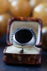 Reverse of Owl Ring with Yellow Sapphires