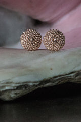 My Bobbled Pollen Stud Earrings feature tiny circular recess surrounded by bobble texture