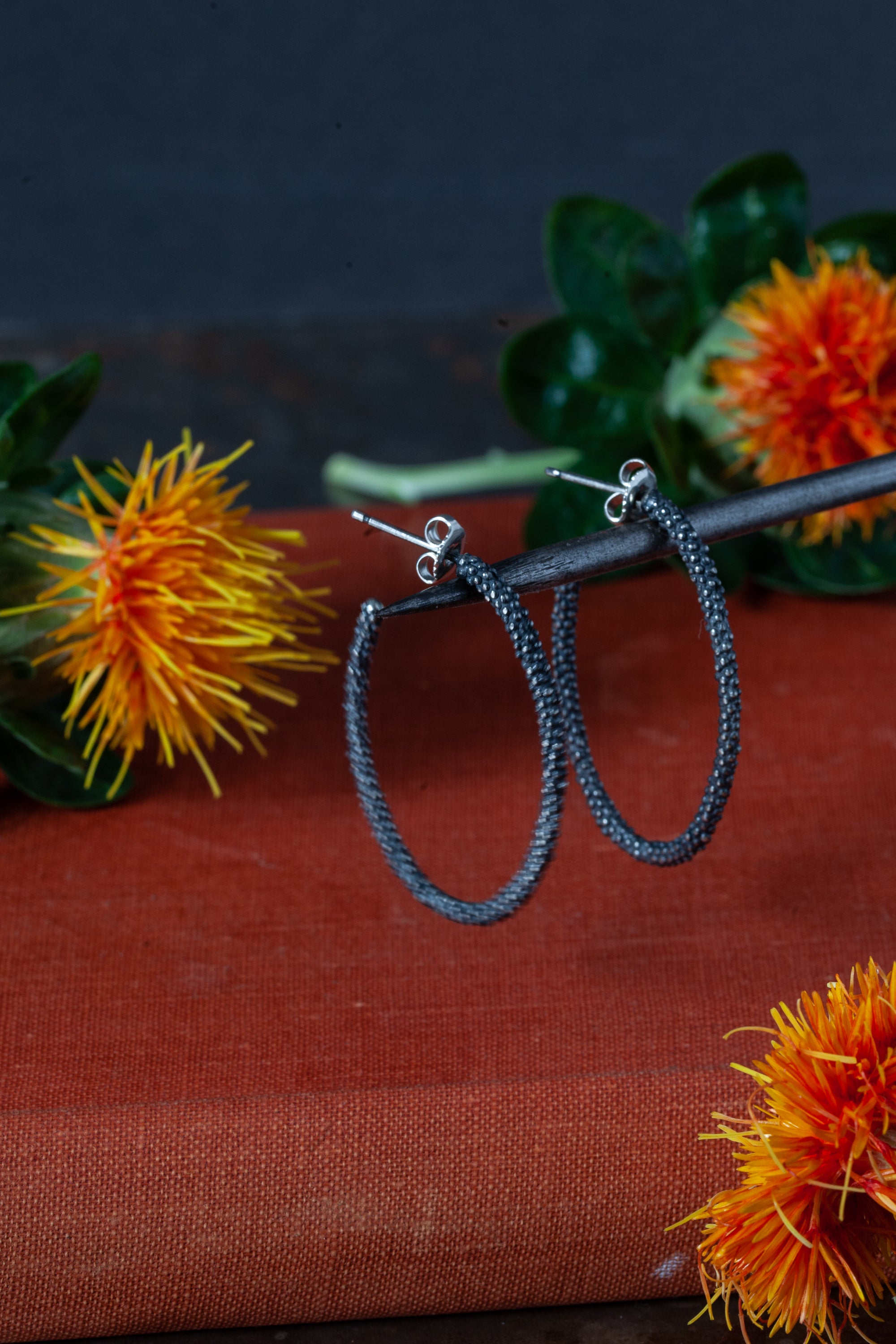 Oxidized sale hoop earrings