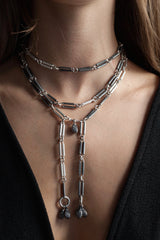 My Universal chain worn by model as a layered choker