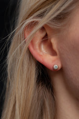 November Swiss Blue Topaz Birthstone Satsuma Studs