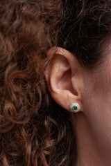 January Green Garnet Bobbled Pollen Stud Earrings