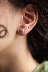 March Aquamarine Bobbled Pollen Stud Earrings