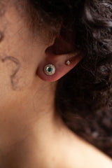 October Blue Tourmaline Bobbled Pollen Stud Earrings