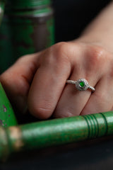 January Tsavorite Green Garnet Bobbled Pollen Stacking Ring