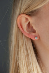 November London Blue Topaz Birthstone Satsuma Studs