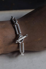 My Double Twisted Link bracelet features unusual circular links with striking straight-sided bars with diagonal stripes