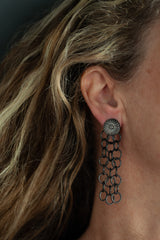 Catherine Wheel Chain Drop Earrings