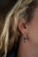 Bee Drop Earrings on Hoops with Articulated Wings